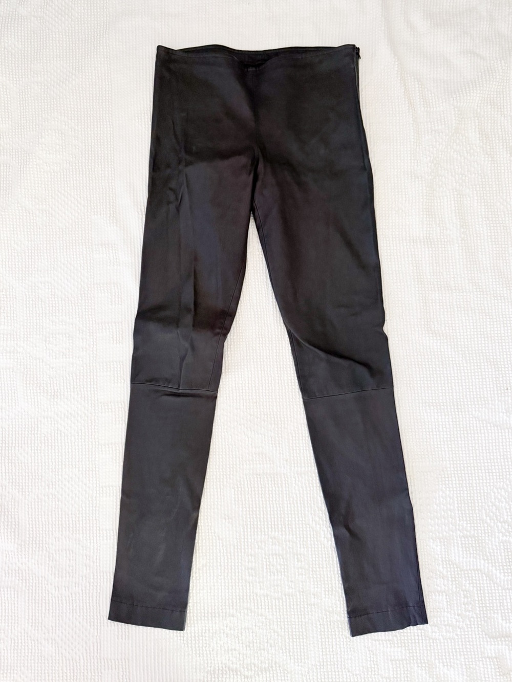 The Row Stretch Leather Moto Leggings Pants Black Medium